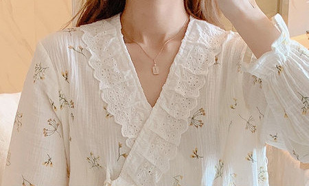 Sieviešu kokvilnas grūtnieču pidžama