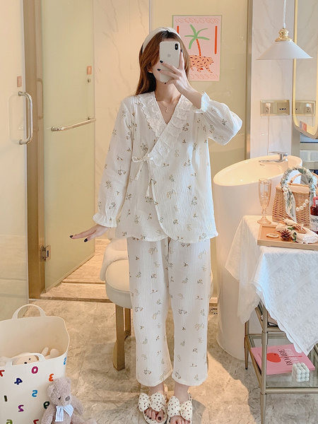 Sieviešu kokvilnas grūtnieču pidžama