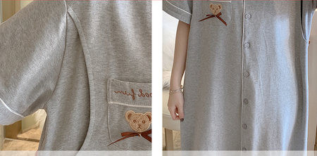 Kokvilnas naktskrekls ar pogām piemērots grūtniecēm