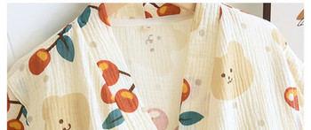 Лятна памучна пижама с копчета за бременни