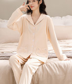 Sieviešu ikdienas grūtnieču pidžama ar pogām un kabatām