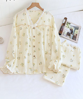 Пролетно-есенна памучна пижама за  бременни 