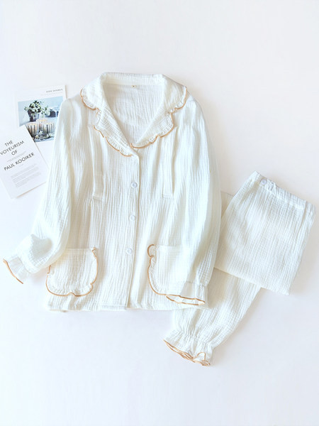 Pamučna proljetno-jesenska pidžama s kovrčama za trudnice