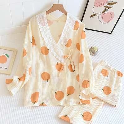 Βαμβακερές πιτζάμες με δαντέλα κατάλληλες για εγκύους