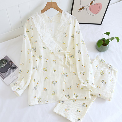 Βαμβακερές πιτζάμες με δαντέλα κατάλληλες για εγκύους