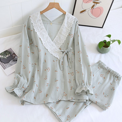 Βαμβακερές πιτζάμες με δαντέλα κατάλληλες για εγκύους