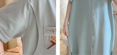 Sieviešu garais naktskrekls ar pogām grūtniecībai