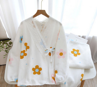 Sieviešu grūtnieču pidžama ar pārejas blūzi un biksēm