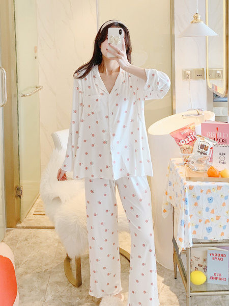 Sieviešu kokvilnas pidžama piemērota grūtniecēm