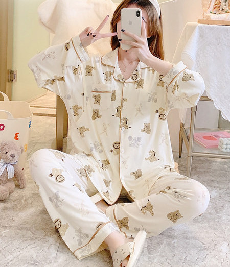 Sieviešu lāču pidžama - divi gabali