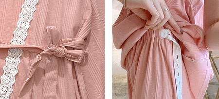 Sieviešu mežģīņu pidžama - trīsdaļīgs komplekts grūtniecēm