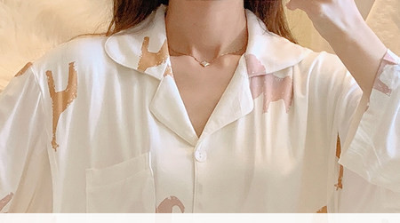 Kokvilnas grūtnieču pidžama ar garām piedurknēm