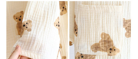 Kokvilnas pidžama ar garām piedurknēm ar krāsainu apdruku