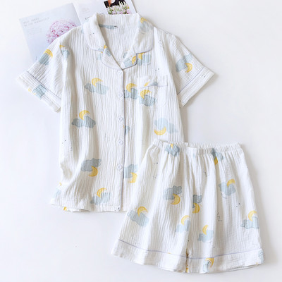 Vasaras kokvilnas pidžama ar pogām