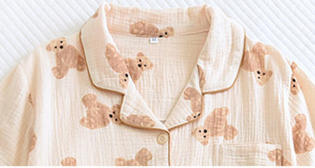 Vasaras kokvilnas pidžama ar pogām