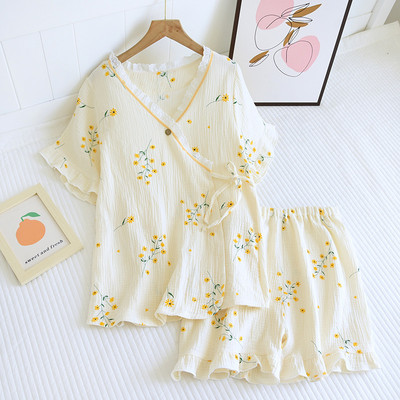 Īsa vasaras pidžama ar asimetrisku aizdari grūtniecēm