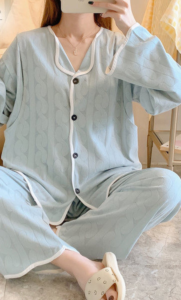 Ženska dvodijelna pidžama - pogodna za trudnice