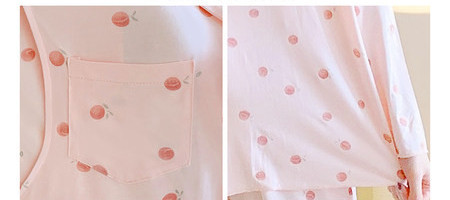 Sieviešu kokvilnas pidžama ar garām piedurknēm - piegriezuma modelis grūtniecēm