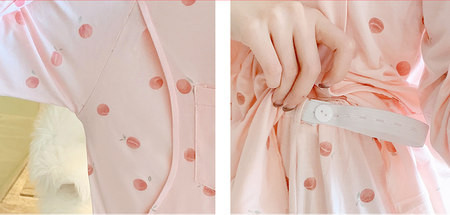 Sieviešu kokvilnas pidžama ar garām piedurknēm - piegriezuma modelis grūtniecēm