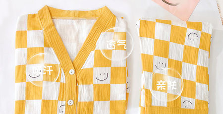 Ženska karirana dvodijelna trudnička pidžama