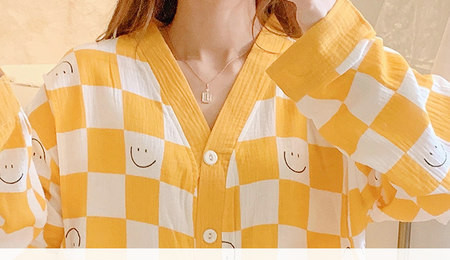 Ženska karirana dvodijelna trudnička pidžama