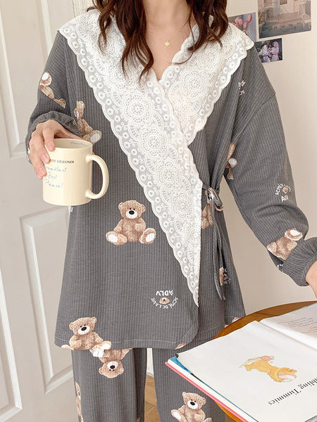 Ženska pidžama sa vezom za trudnice