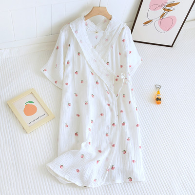 Καλοκαιρινό νυχτικό για εγκύους με ασύμμετρο κούμπωμα