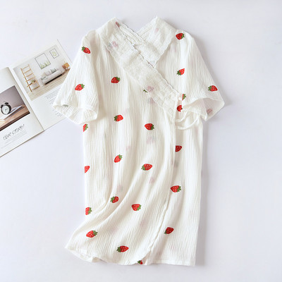 Καλοκαιρινό νυχτικό για εγκύους με ασύμμετρο κούμπωμα