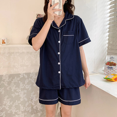 Kratka ljetna pidžama s gumbima pogodna za trudnice