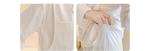 Proljetna pamučna trudnička pidžama na kopčanje