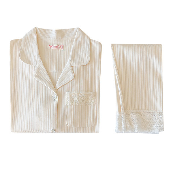 Proljetna pamučna trudnička pidžama na kopčanje