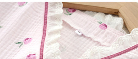 Ženska pamučna trudnička pidžama s asimetričnim kopčanjem