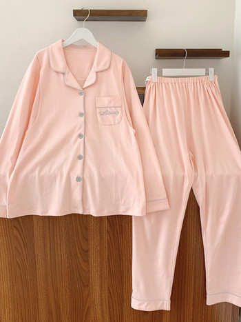 Пижама за бременни от две части с копчета и джоб