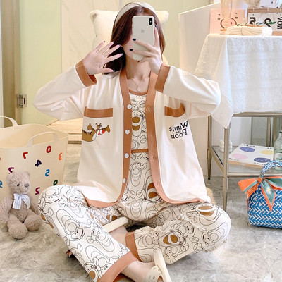 Σετ βαμβακερή πιτζάμα  για εγκύους σε τρία μέρη