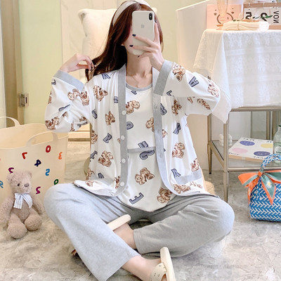 Σετ βαμβακερή πιτζάμα  για εγκύους σε τρία μέρη