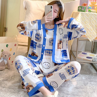 Σετ βαμβακερή πιτζάμα  για εγκύους σε τρία μέρη