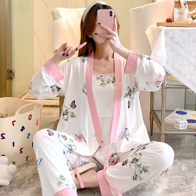 Σετ βαμβακερή πιτζάμα  για εγκύους σε τρία μέρη