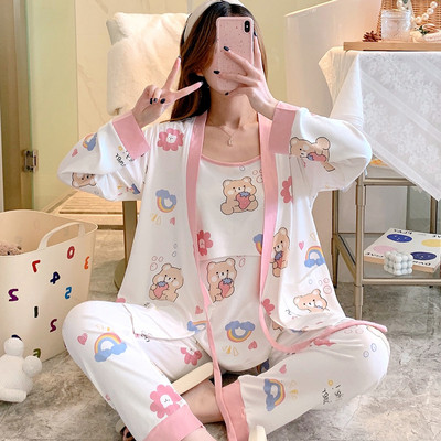 Σετ βαμβακερή πιτζάμα  για εγκύους σε τρία μέρη