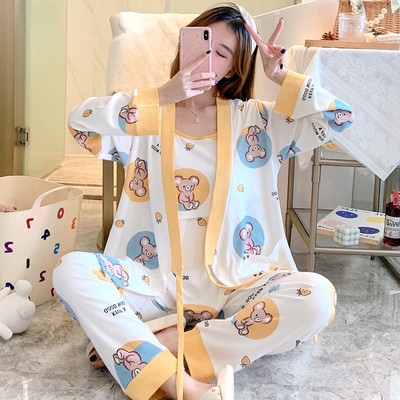 Σετ βαμβακερή πιτζάμα  για εγκύους σε τρία μέρη