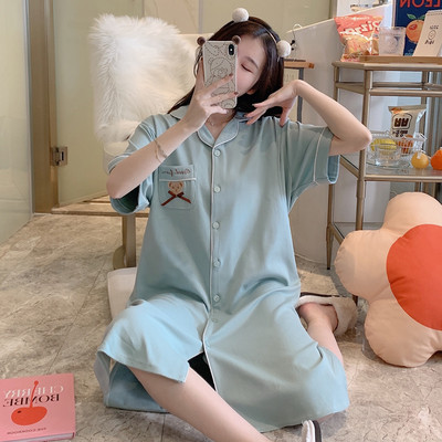 Γυναικεία πιτζάμα με κέντημα και κουμπιά για εγκυμοσύνη