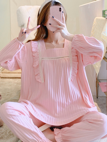 Γυναικείες φαρδιές πιτζάμες με βολάν κατάλληλες για εγκύους