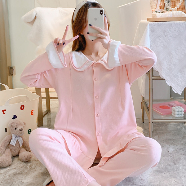 Novi model ženske trudničke pidžame na gumbe