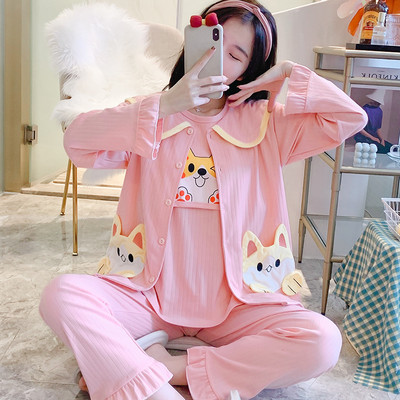 Γυναικείες πιτζάμες για εγκύους - ρόμπα, μπλούζα και παντελόνι