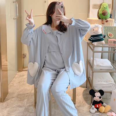 Γυναικείες πιτζάμες για εγκύους - ρόμπα, μπλούζα και παντελόνι