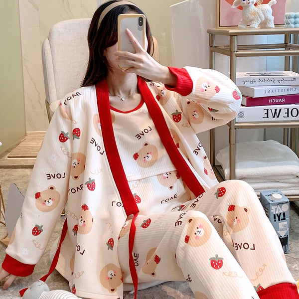 Ženska trodijelna zimska pidžama