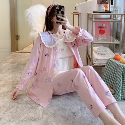 Νέο μοντέλο γυναικείο σετ ύπνου σε τρία μέρη