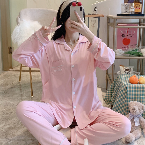 Ženska dvodijelna čipkasta trudnička pidžama