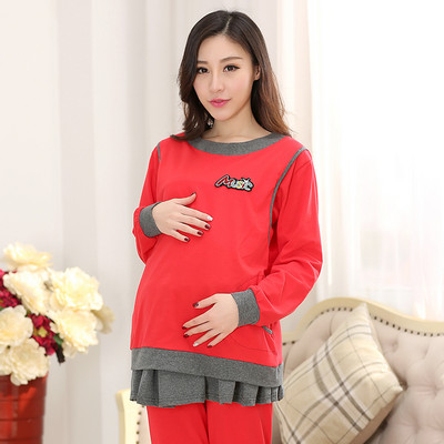 Βαμβακερές πιτζάμες εγκυμοσύνης άνοιξη-φθινόπωρο