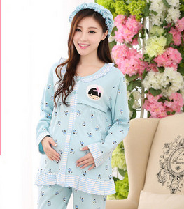 Βαμβακερό μοτίβο πιτζάμα εγκυμοσύνης με κουμπιά