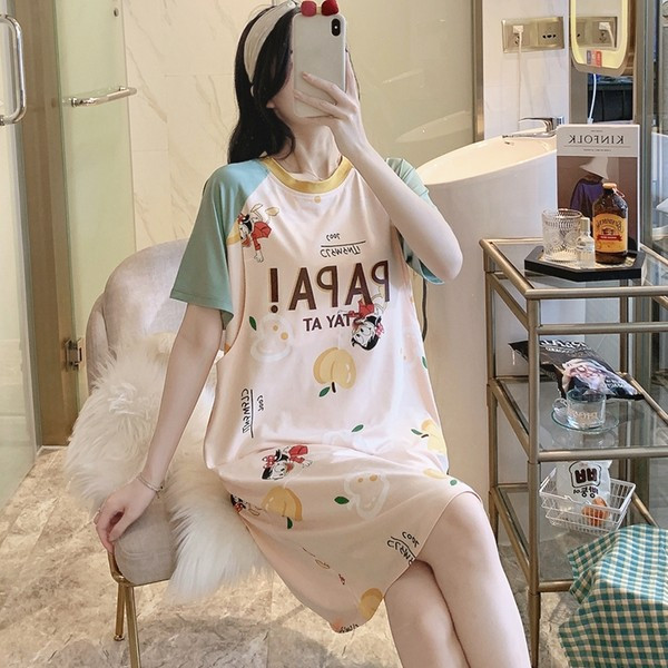 Skraćena pamučna spavaćica pogodna za trudnice